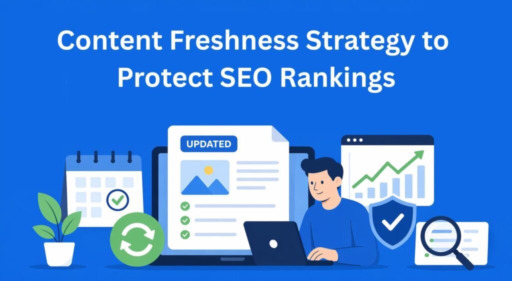 Visual showing how content quality, trust, and expertise signals influence search rankings in modern SEO
